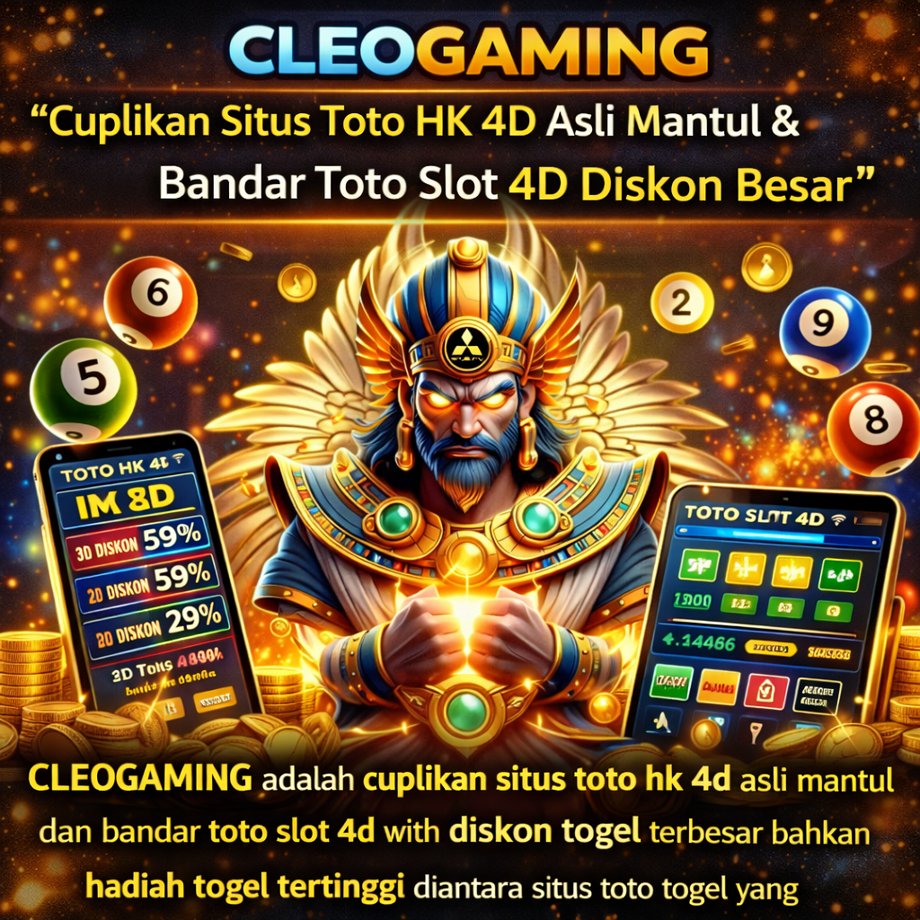 CLEOGAMING adalah cuplikan situs toto hk 4d asli mantul dan bandar toto slsot 4d with diskon togel terbesar bahkan hadiah togel tertinggi diantara situs toto togel yang beredar dipasaran.