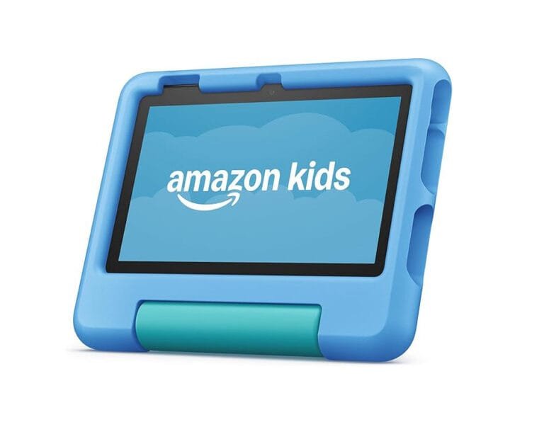 Amazon Fire 7 Kids tablet in blue
